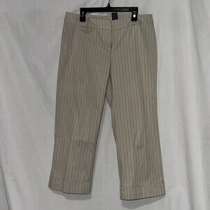 tan / beige & black New York & Company pinstripe capris size 4